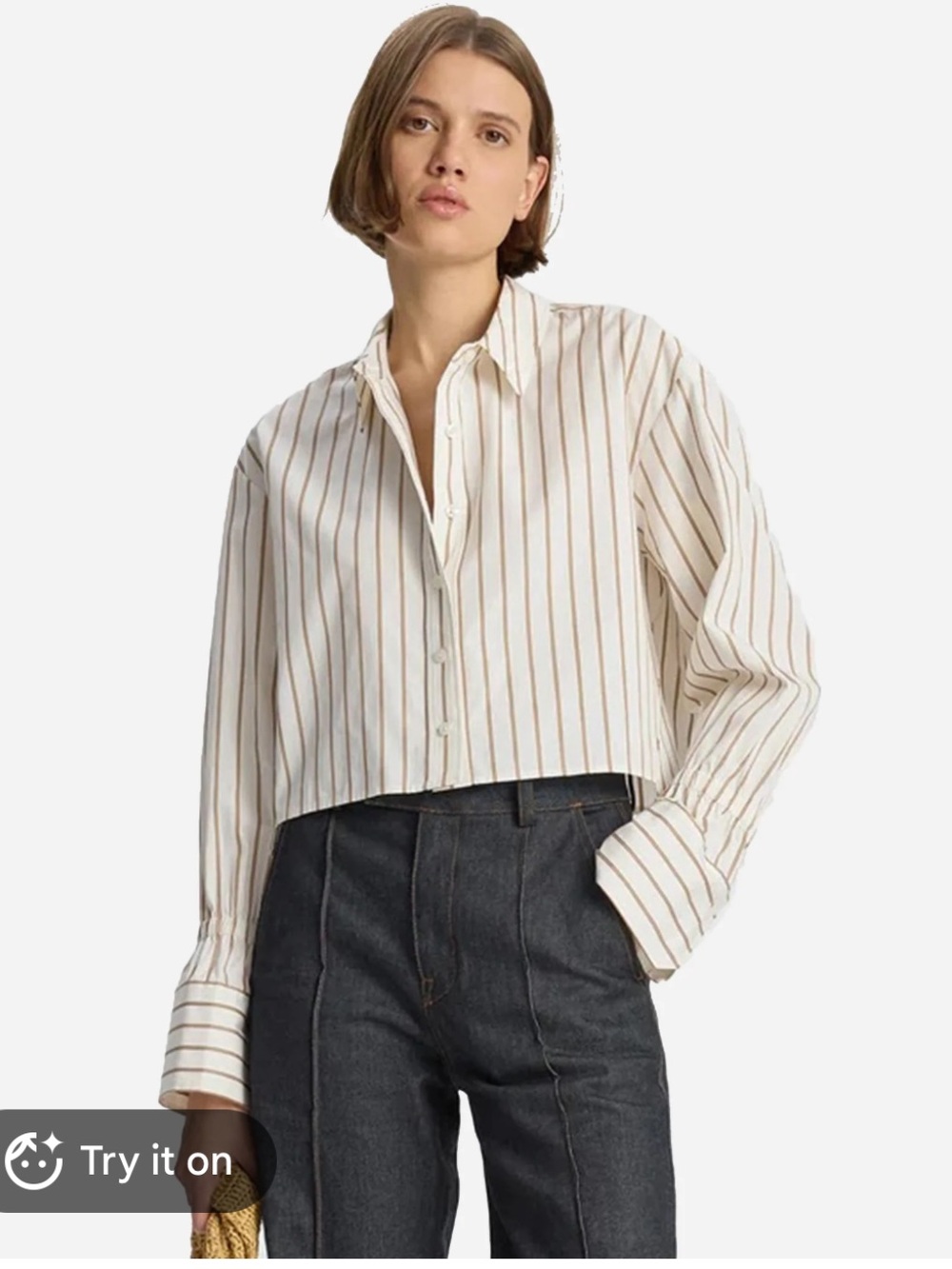 ALC Cropped Monica Top in Bone & Lark